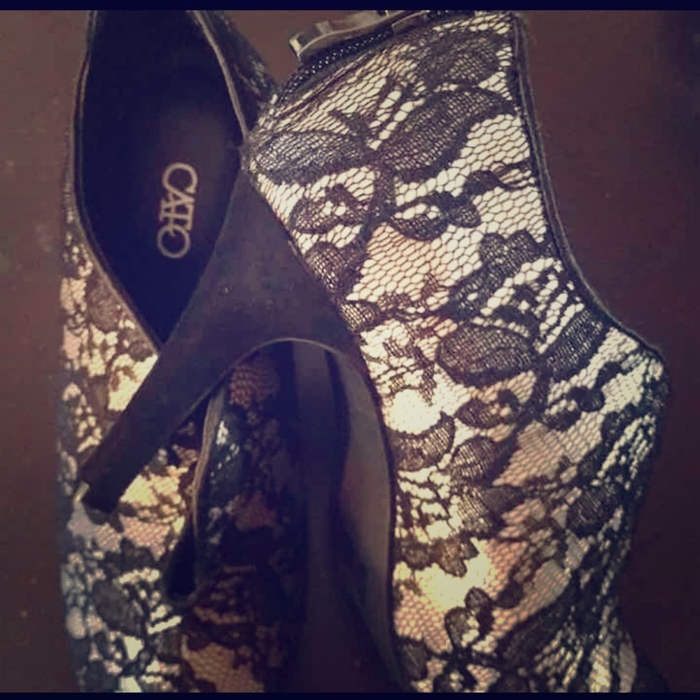 Satin/Lace Peeptoe Heels